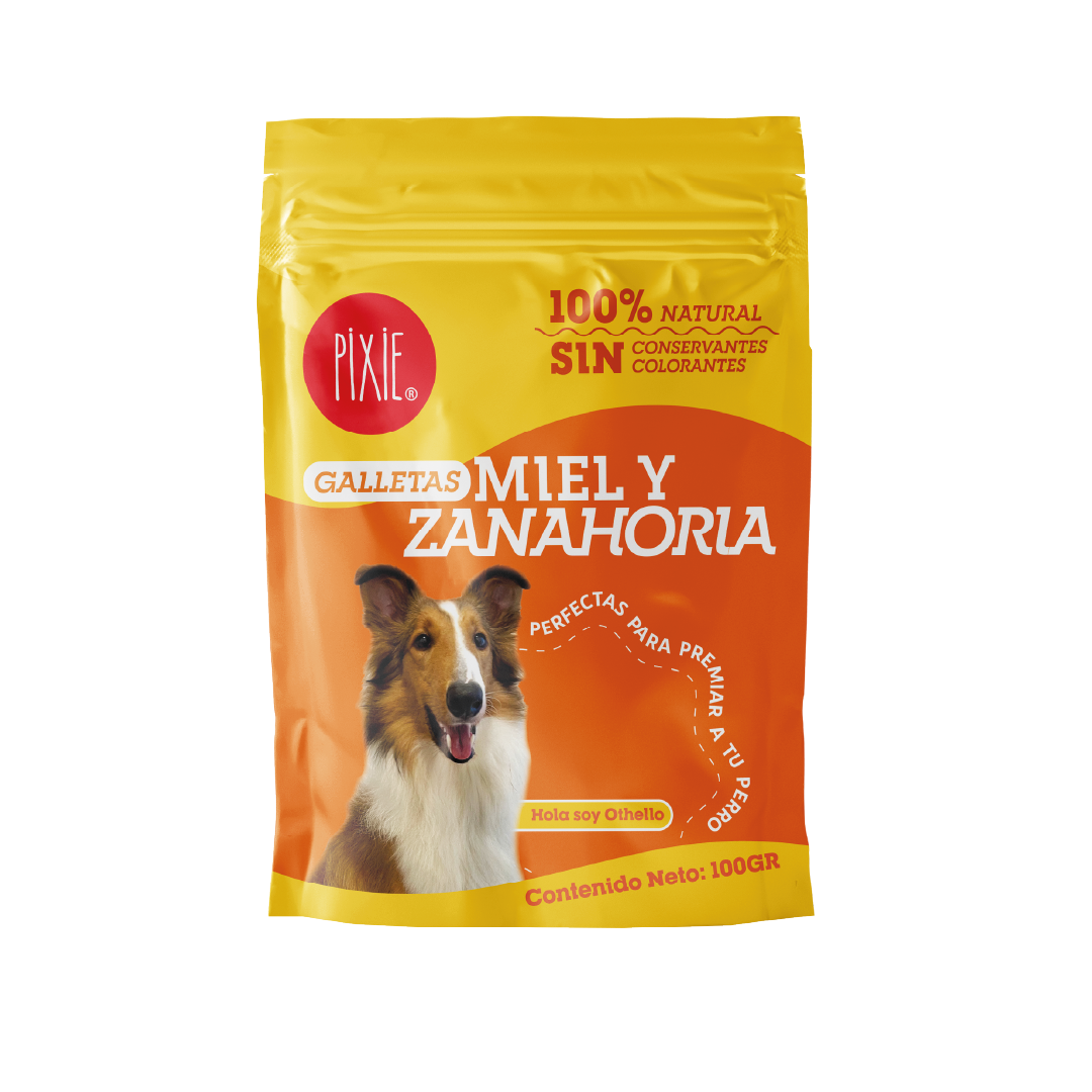 Snack galletas de miel y zanahoria Pixie para perros
