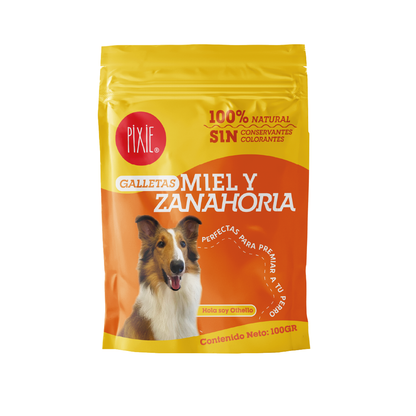 Snack galletas de miel y zanahoria Pixie para perros