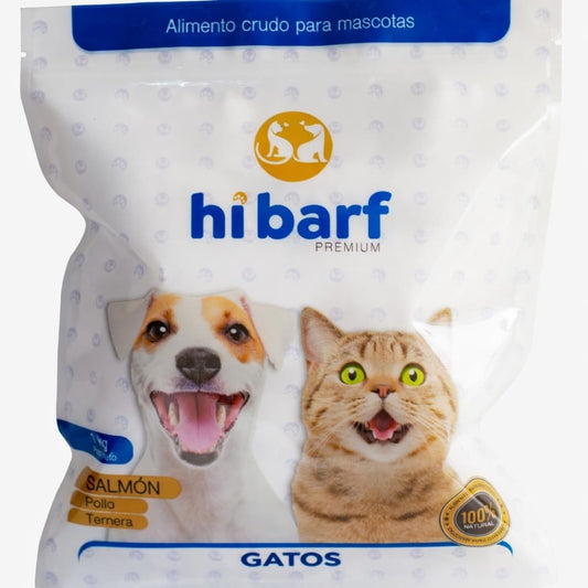 Alimento Crudo Hi  Barf para Gatos a base de Pollo, Ternera y Salmón
