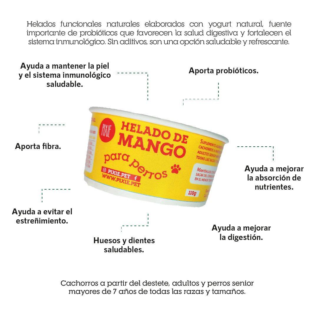 Snack Helado de Mango Pixie para perros