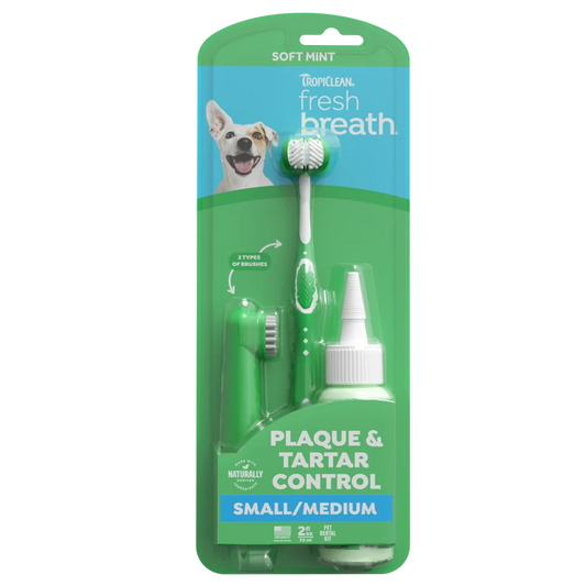 Kit Tropiclean de Cuidado Oral Fresh Breath Para Perro Pequeño y Mediano