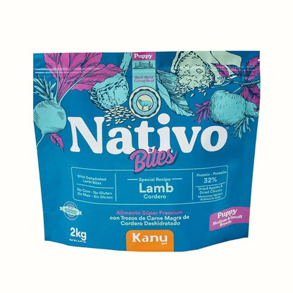 Alimento Seco Nativo Bites Cordero Kanu Pet para Perro Cachorros