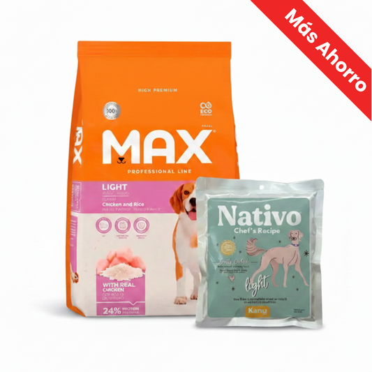 Paquete Total Max Light para Perro + Nativo Chef’s Recipe Light Pollo Kanu Pet para Perros 300 Gr