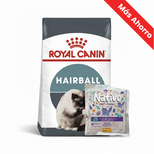 Paquete Royal Canin Hairball Control +Nativo Chef’s Recipe Hairball Control Kanu Pet para Gatos