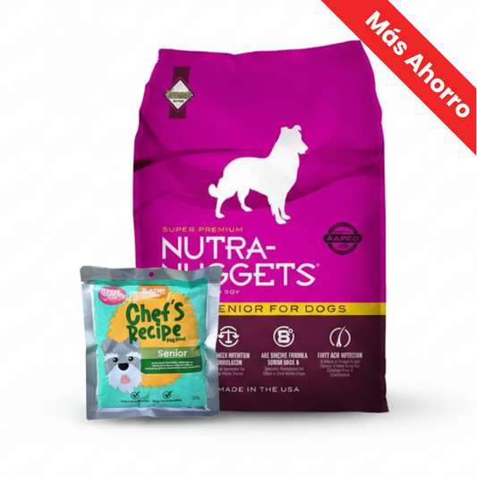 Paquete Alimento para perro Nutra Nuggets Lite Senior + Chef's Recipe Kanu Pet para Perro Senior