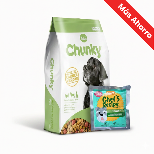 Paquete Chunky Pollo para Perro Senior + Chef's Recipe Kanu Pet para Perro Senior