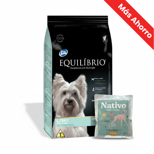 Alimento para perro Equilibrio Light Razas Pequeñas + Alimento Húmedo Nativo Chef’s Recipe Light Pollo Kanu Pet para Perros