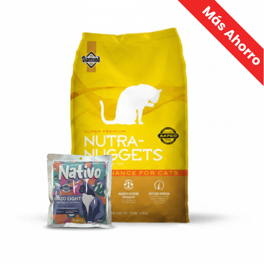 Paquete Nutra Nuggets Mantenimiento + Nativo Light Chef’s Recipe Kanu Pet para Gatos