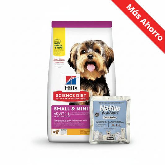 Paquete Alimento Seco Hills Canino Adulto Toy Breed Pollo para Perro + Alimento Húmedo Nativo Chef’s Recipe Picky Eaters Kanu Pet para Perros
