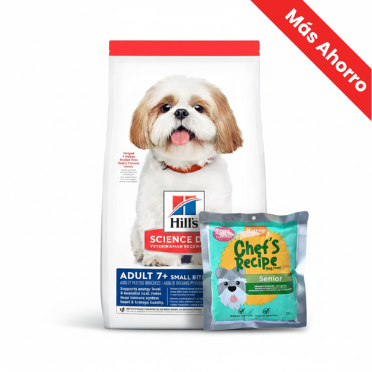 Paquete Hills Canino Senior Small Bites para Perro + Chef's Recipe Kanu Pet para Perro Senior
