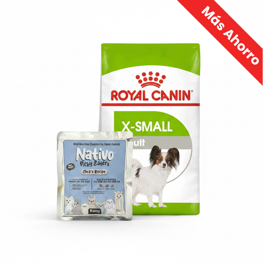 Paquete Alimento Royal Canin X-Small Adult + Nativo Chef’s Recipe Picky Eaters Kanu Pet para Perros