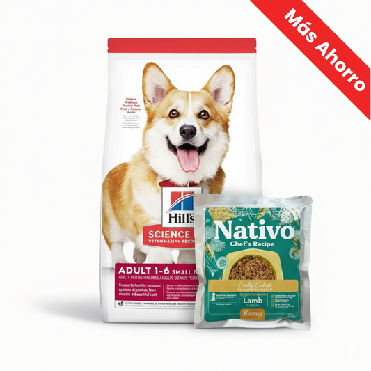 Paquete Hills Adulto Cordero Arroz Small Bites para Perro + Nativo Chef’s Recipe Cordero Kanu Pet para Perros
