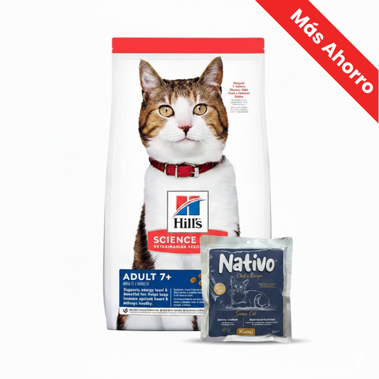 Paquete Hills Felino Senior Mature para Gato + Nativo Chef’s Recipe Senior Kanu Pet para Gatos