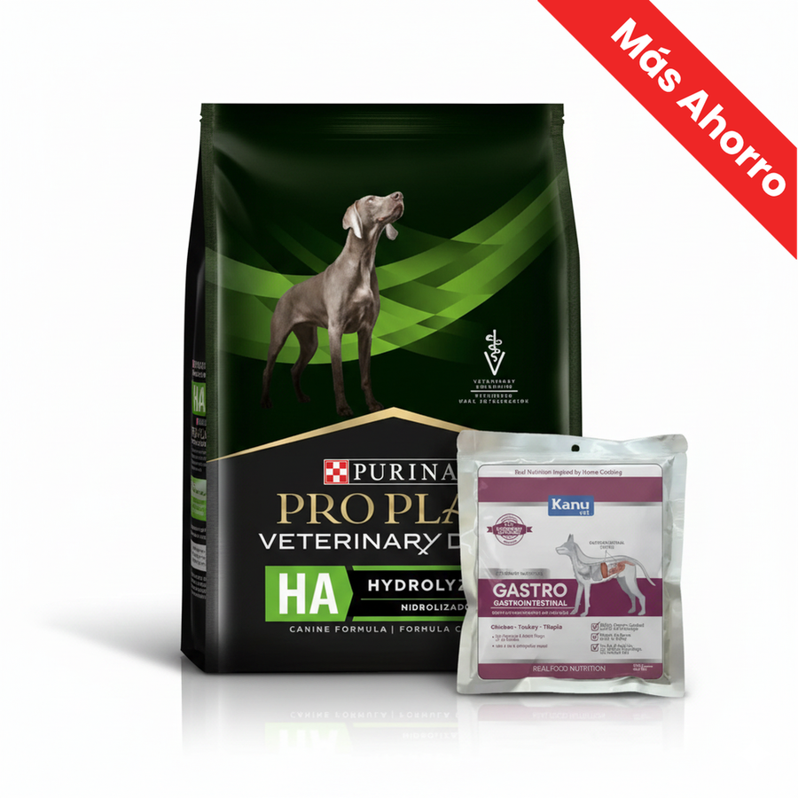 Paquete Proplan Veterinary Diet Canine Ha para Perro + Kanu Vet GastroIntestinal para Perros Adultos