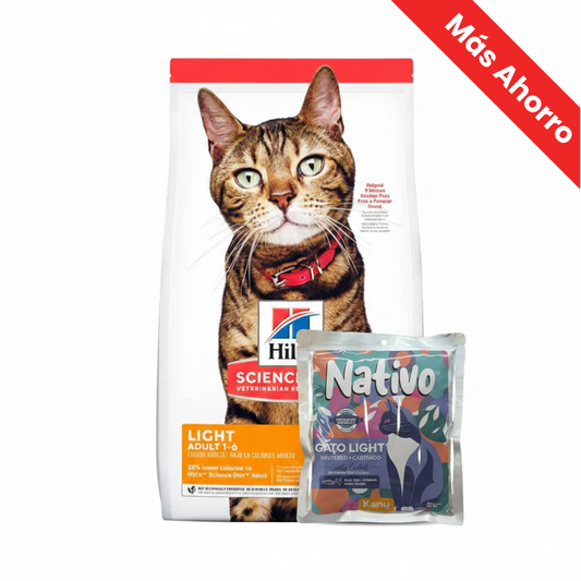 Paquete Hills Felino Adulto Light + Nativo Light Chef’s Recipe Kanu Pet para Gatos