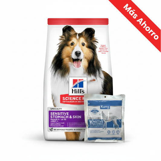 Paquete Hills Canino Sensitive Stomach And Skin para Perro + Kanu Vet Piel y Estómago Sensible para Perros Adultos
