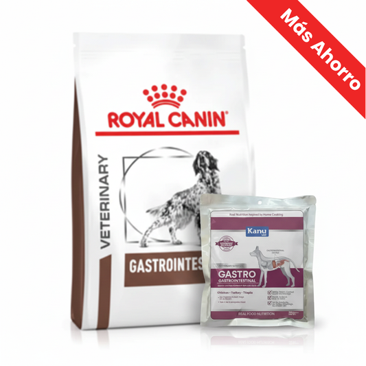 Alimento para perro Royal Canin Vd Gastro Intestinal Canino + Alimento Húmedo Medicado Kanu Vet GastroIntestinal para Perros Adultos